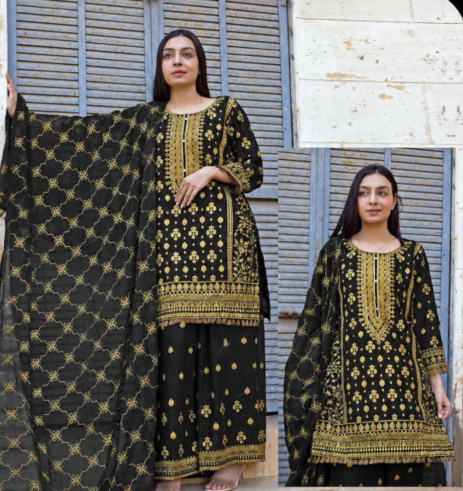 Black+ golden ladies dress
